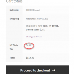 Cart shipping tax checked