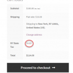 Cart shipping tax unchecked