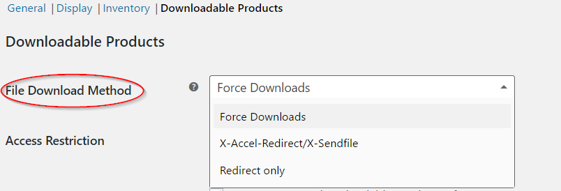 Setting file download method