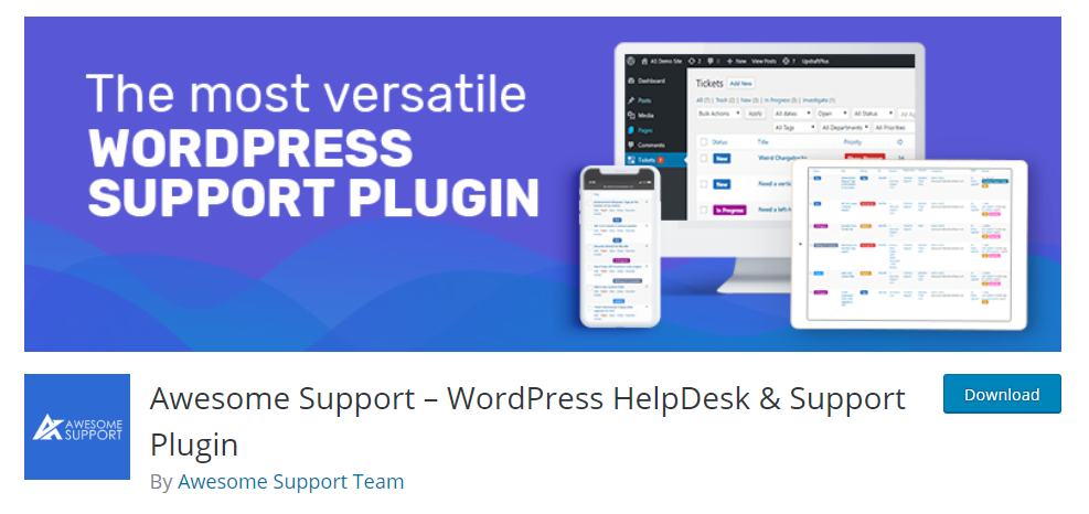 screenshot of Awesome support for WordPress Helpdesk Plugins article