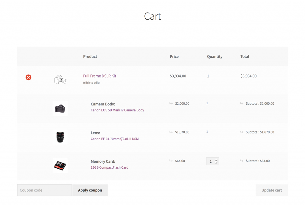 WooCommerce Grouped products