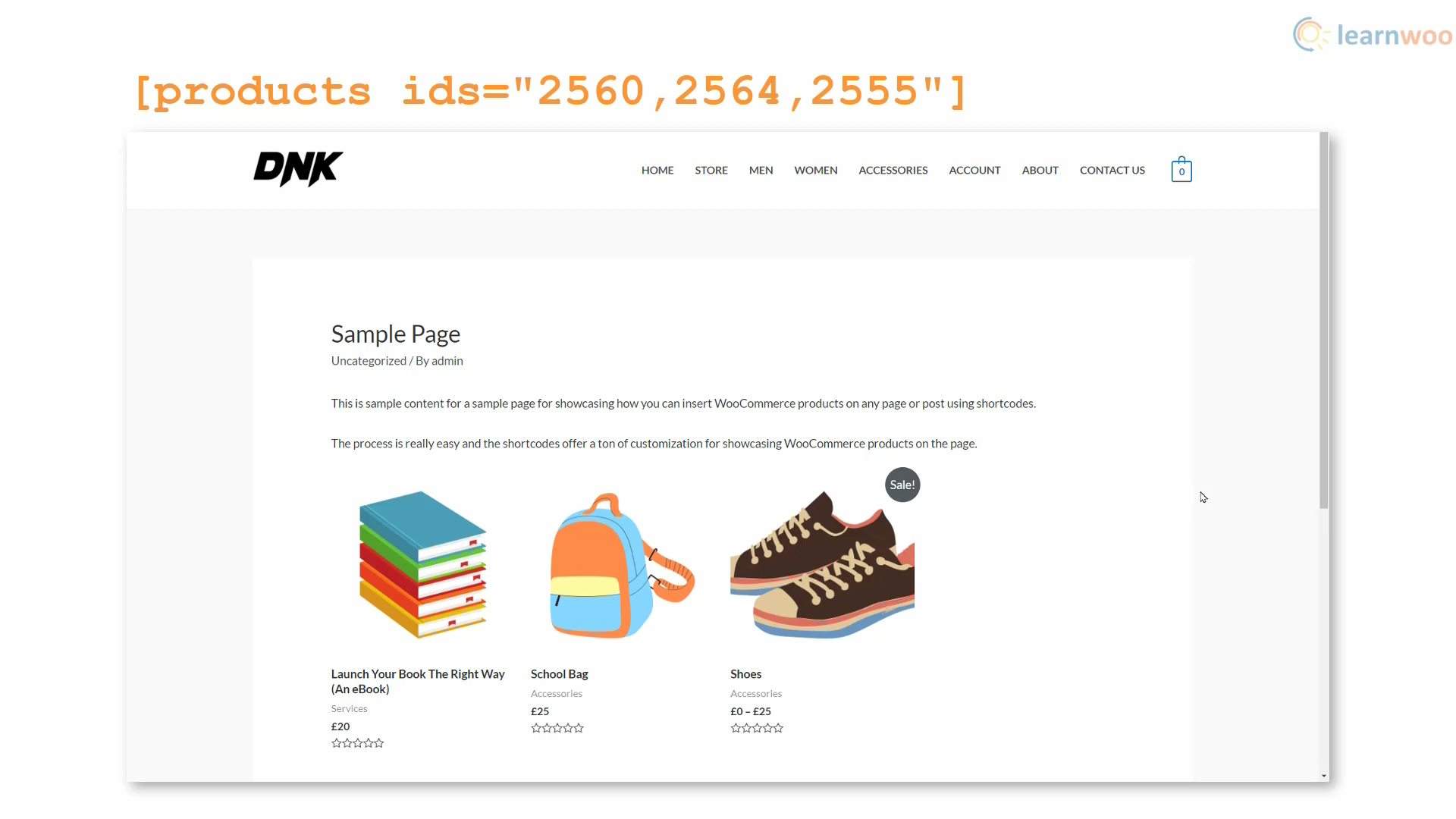 show woocommerce products on any page