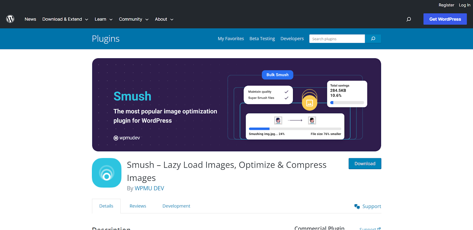4. Smush: Lazy Load Images, Optimize & Compress Images plugin